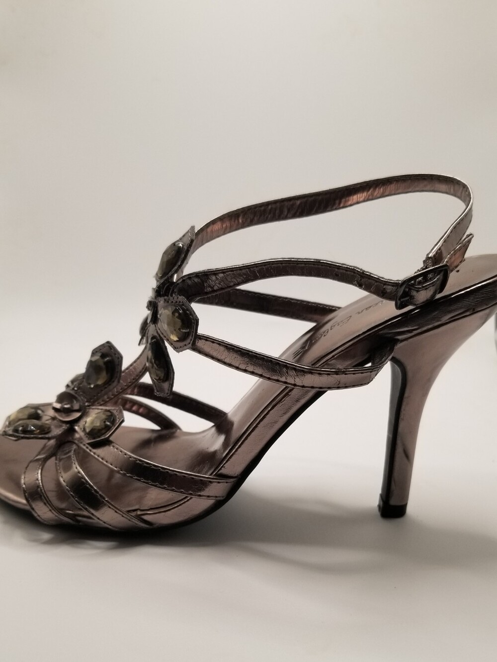 American Eagle Metallic Floral Embellished Strappy Heels Size 7.5
